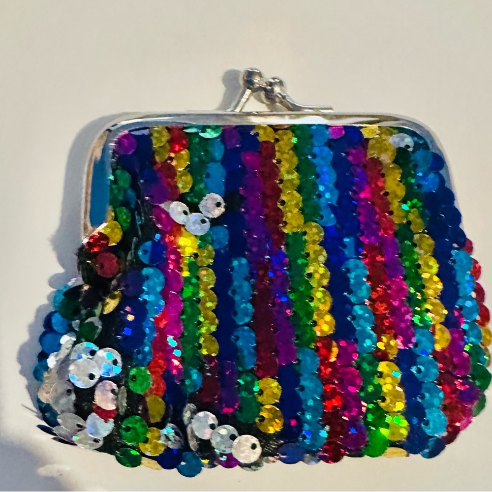 Multicolor Sequin Kisslock Coin Purse